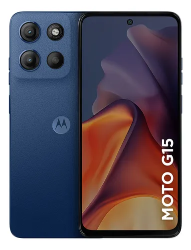 Smartphone Motorola Moto G15 - 128gb 12gb (4gb Ram+8gb Ram Boost) E Camera 50mp Com Ai E Night Vision Bateria De 5200 Mah Tela Fhd+ 6.7 Com Superbrilho Nfc Azul Escuro